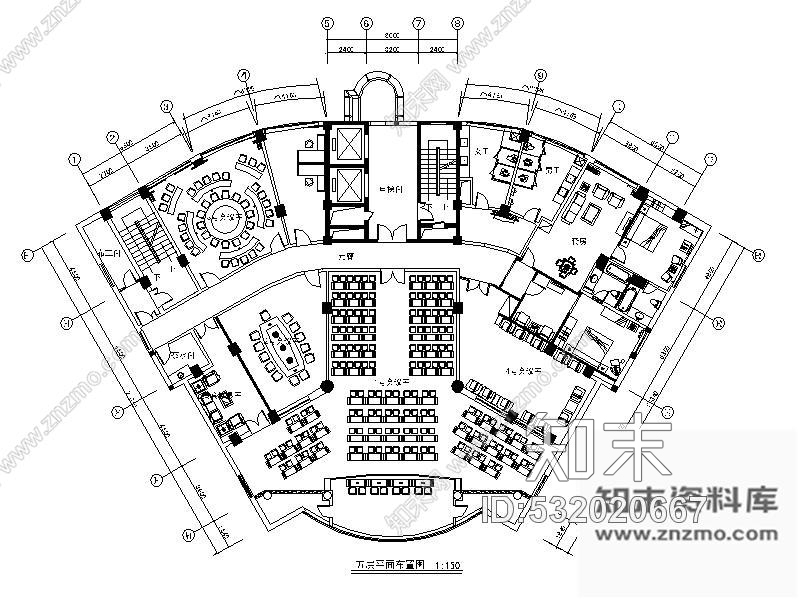 施工图武汉某大厦酒店室内装饰竣工图cad施工图下载【ID:532020667】