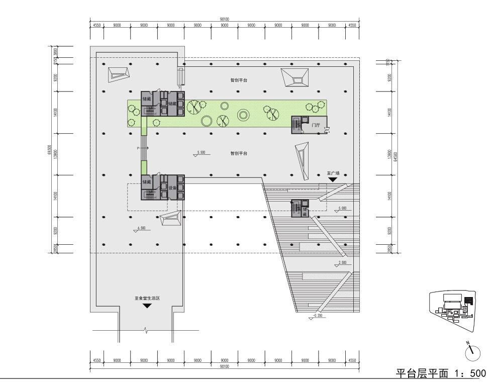 [广州]多功能后现代感知名电商办公总部建筑设计方案文...cad施工图下载【ID:166439187】