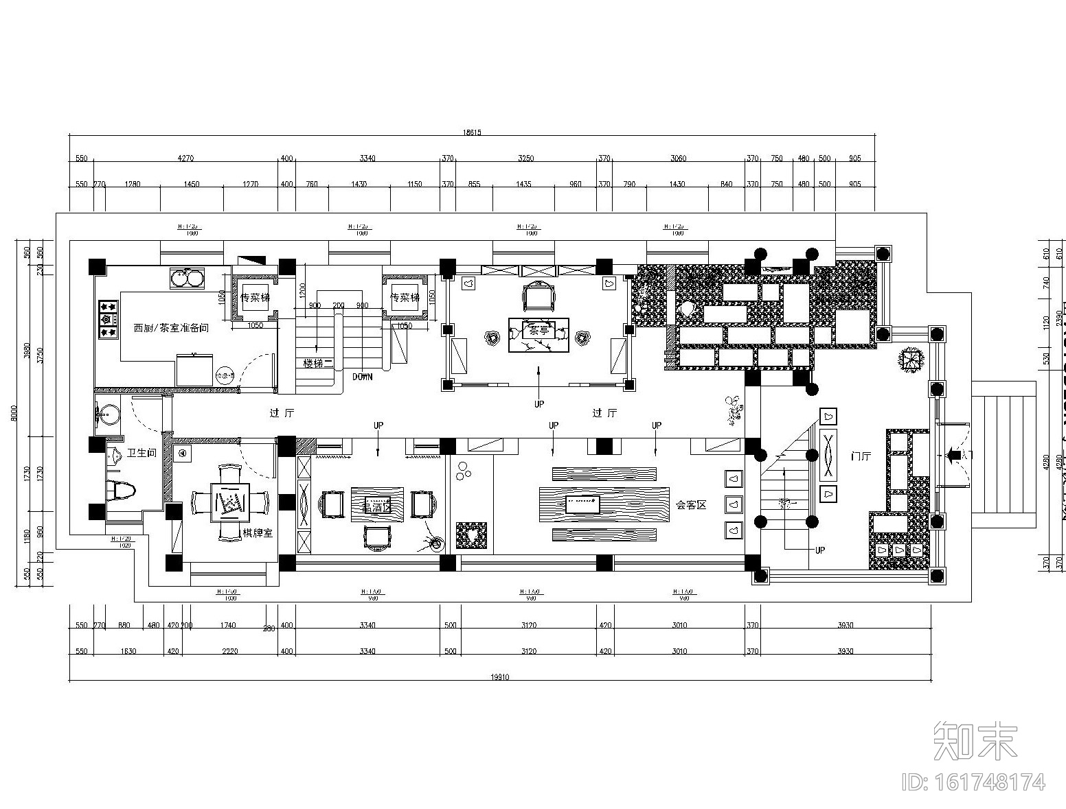 新中式--禅意茶楼餐厅设计施工图（附效果图）cad施工图下载【ID:161748174】