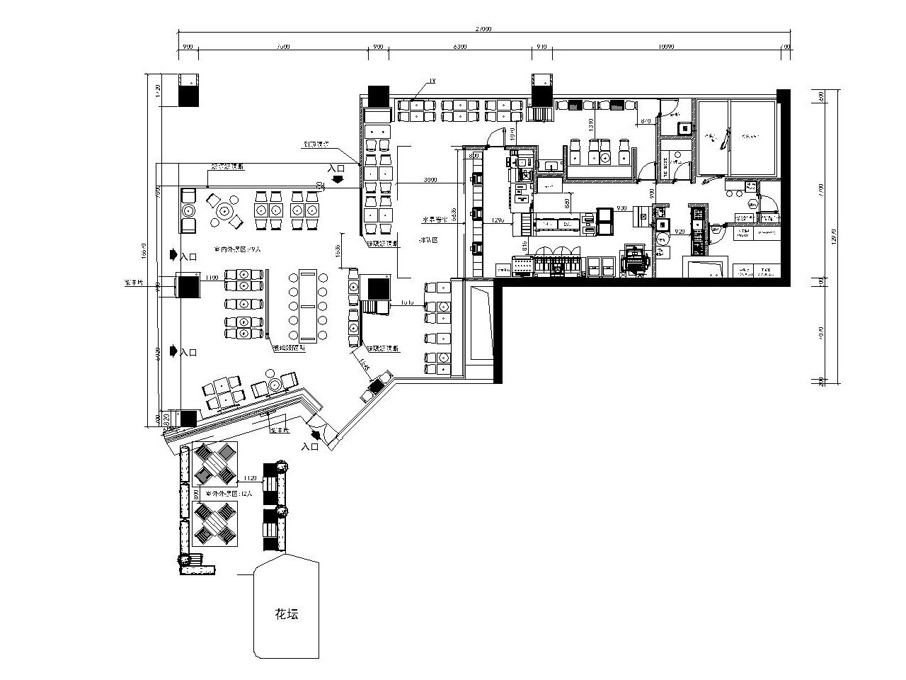 现代简约风格西餐厅装修施工图（附效果图）cad施工图下载【ID:160423114】