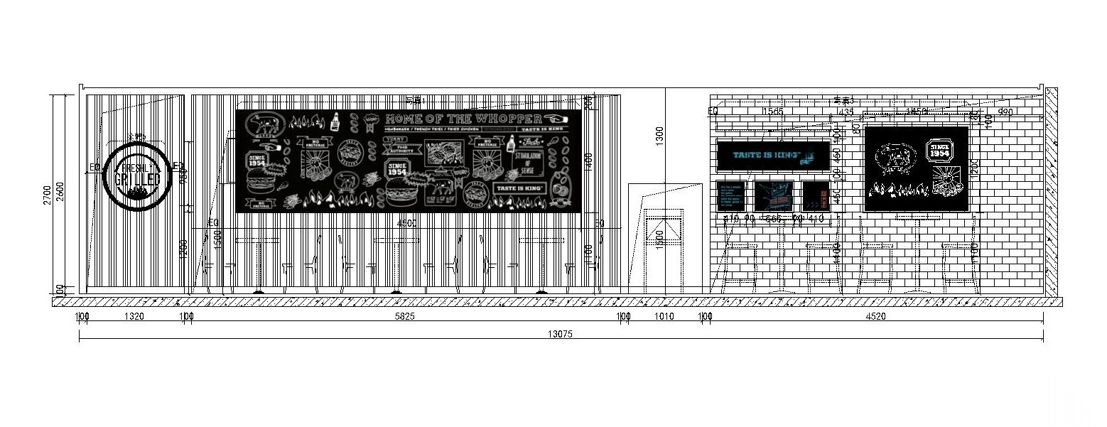 现代简约风格西餐厅装修施工图（附效果图）cad施工图下载【ID:160423114】