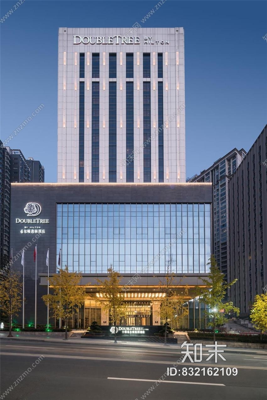 杨邦胜十堰希尔顿逸林酒店丨效果图+官方摄影+实景图片+CAD施工图施工图下载【ID:832162109】