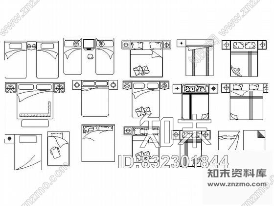 图块/节点时尚沙发平面CAD图块下载cad施工图下载【ID:832301844】