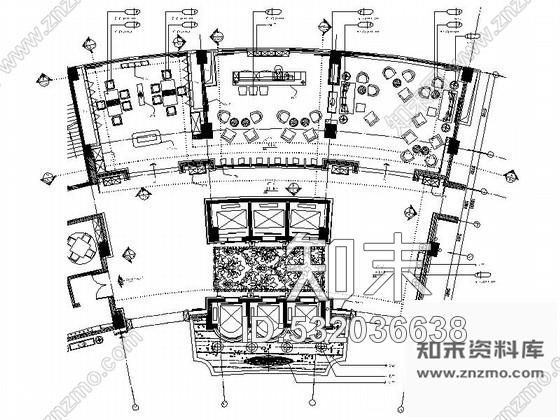 施工图重庆高档四星级酒店大堂吧及电梯厅装修图施工图下载【ID:532036638】