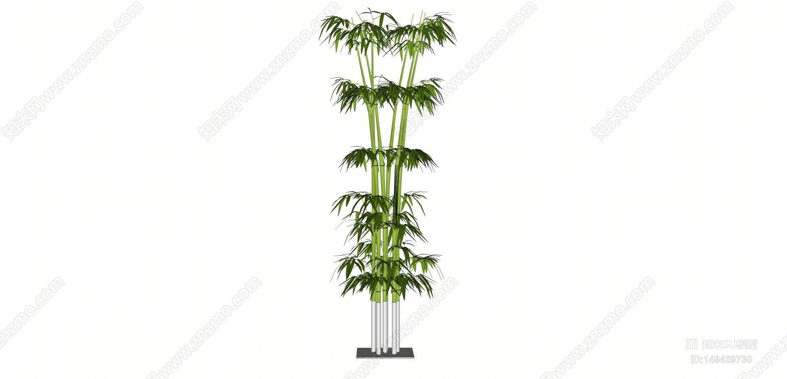 现代风格竹子SU模型下载【ID:149429730】