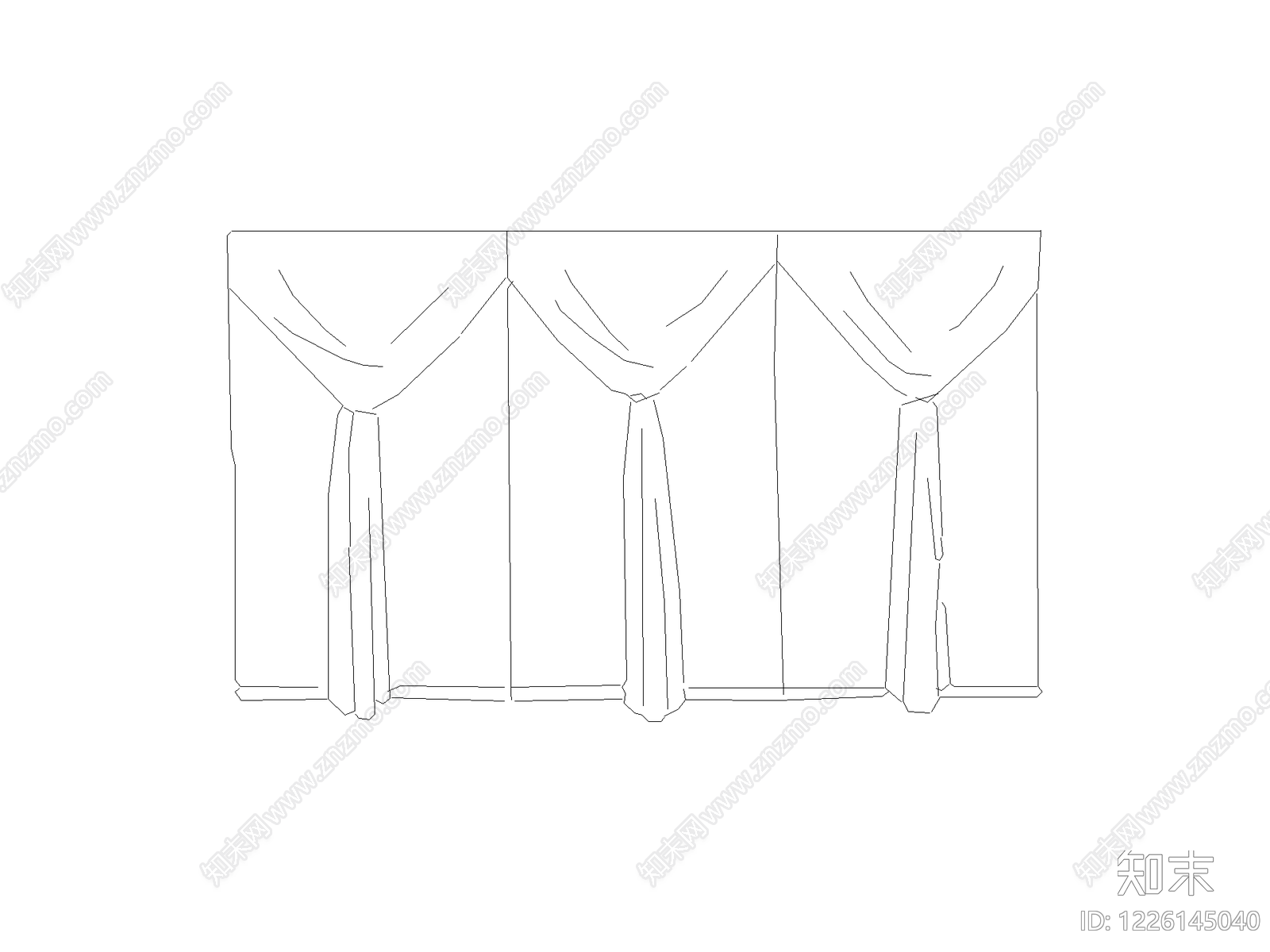 现代,新中式窗帘CAD图纸