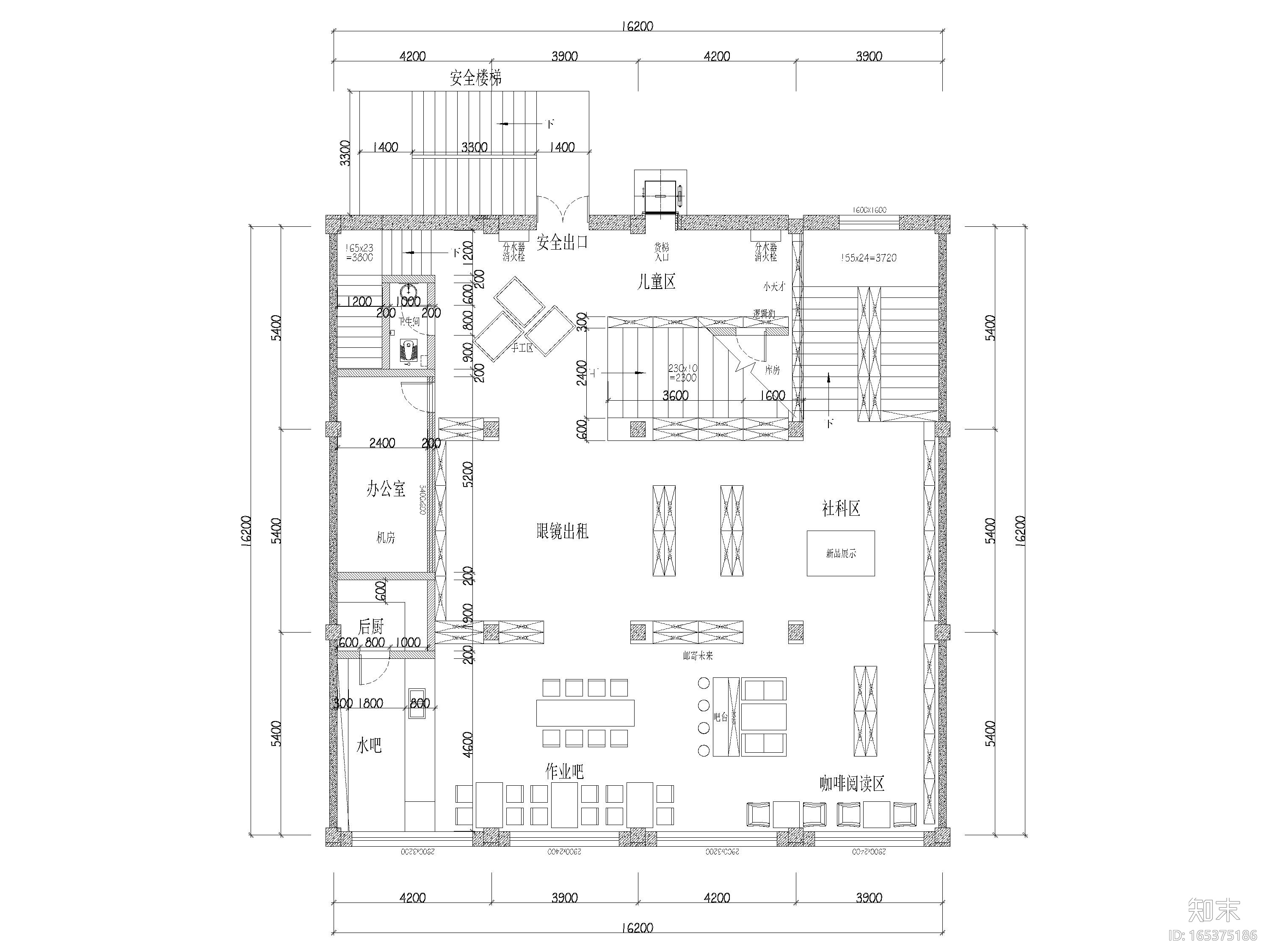 ​[沈阳]520㎡文华书店设计施工图+3D模型cad施工图下载【ID:165375186】