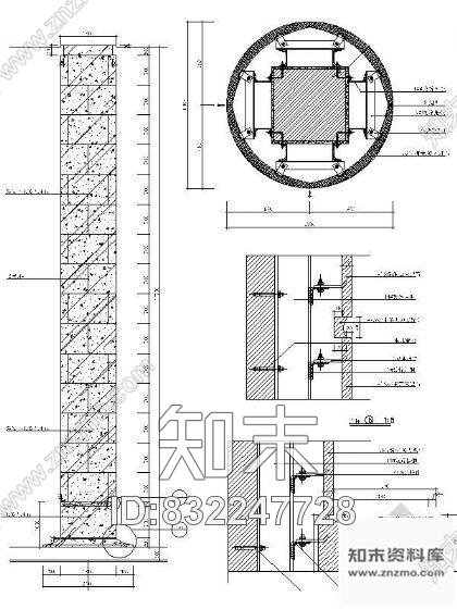 图块/节点大理石包柱详图施工图下载【ID:832247728】