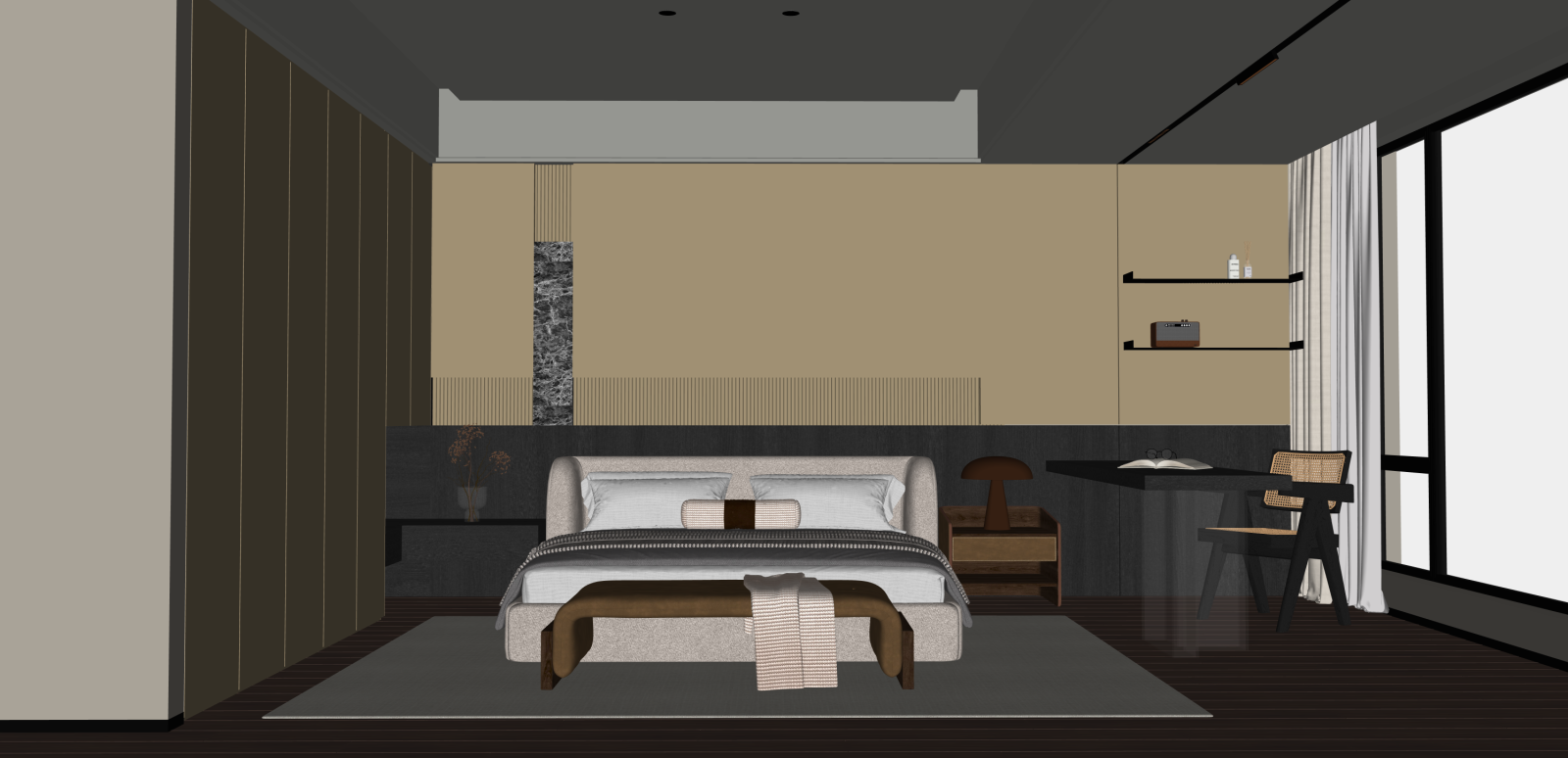 现代家居卧室SU模型下载【ID:1216014864】