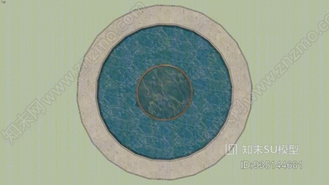 带盆的喷泉。大的SU模型下载【ID:935144681】
