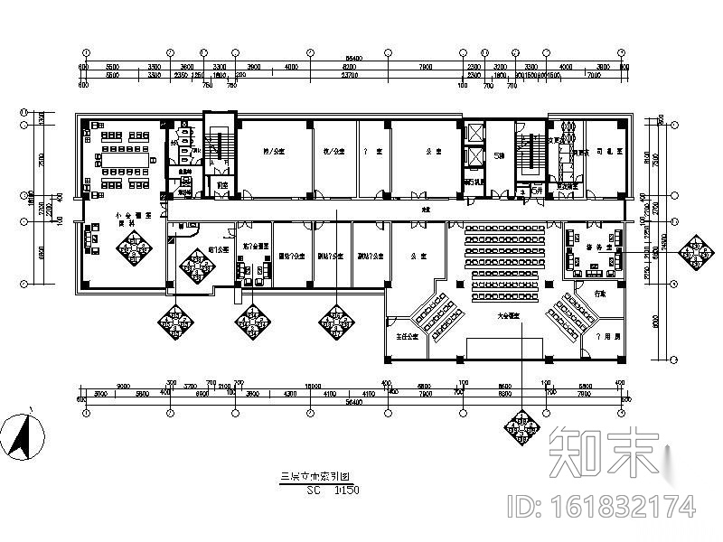 某环保大楼办公楼装修施工图cad施工图下载【ID:161832174】