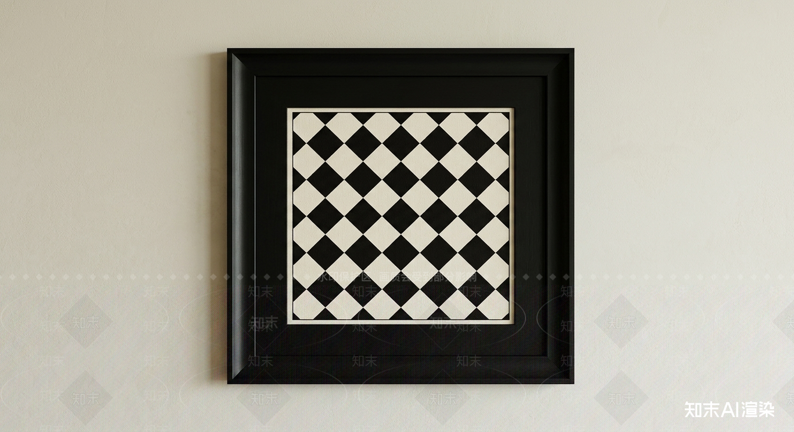 棋盘格装饰挂画挂画SU模型下载【ID:1227519378】