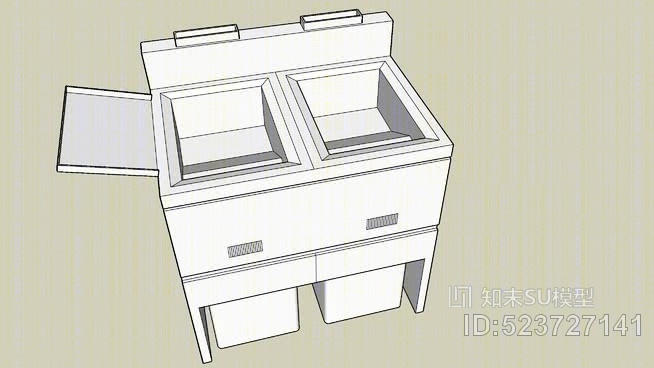 油炸锅（双筒）SU模型下载【ID:523727141】