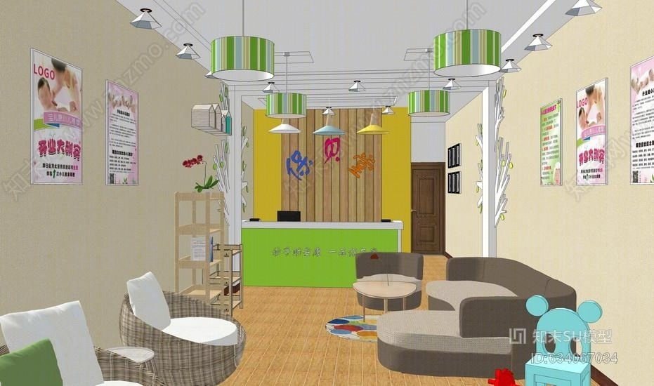 现代风格推拿店SU模型下载【ID:634067034】