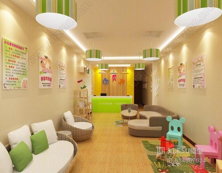 现代风格推拿店SU模型下载【ID:634067034】