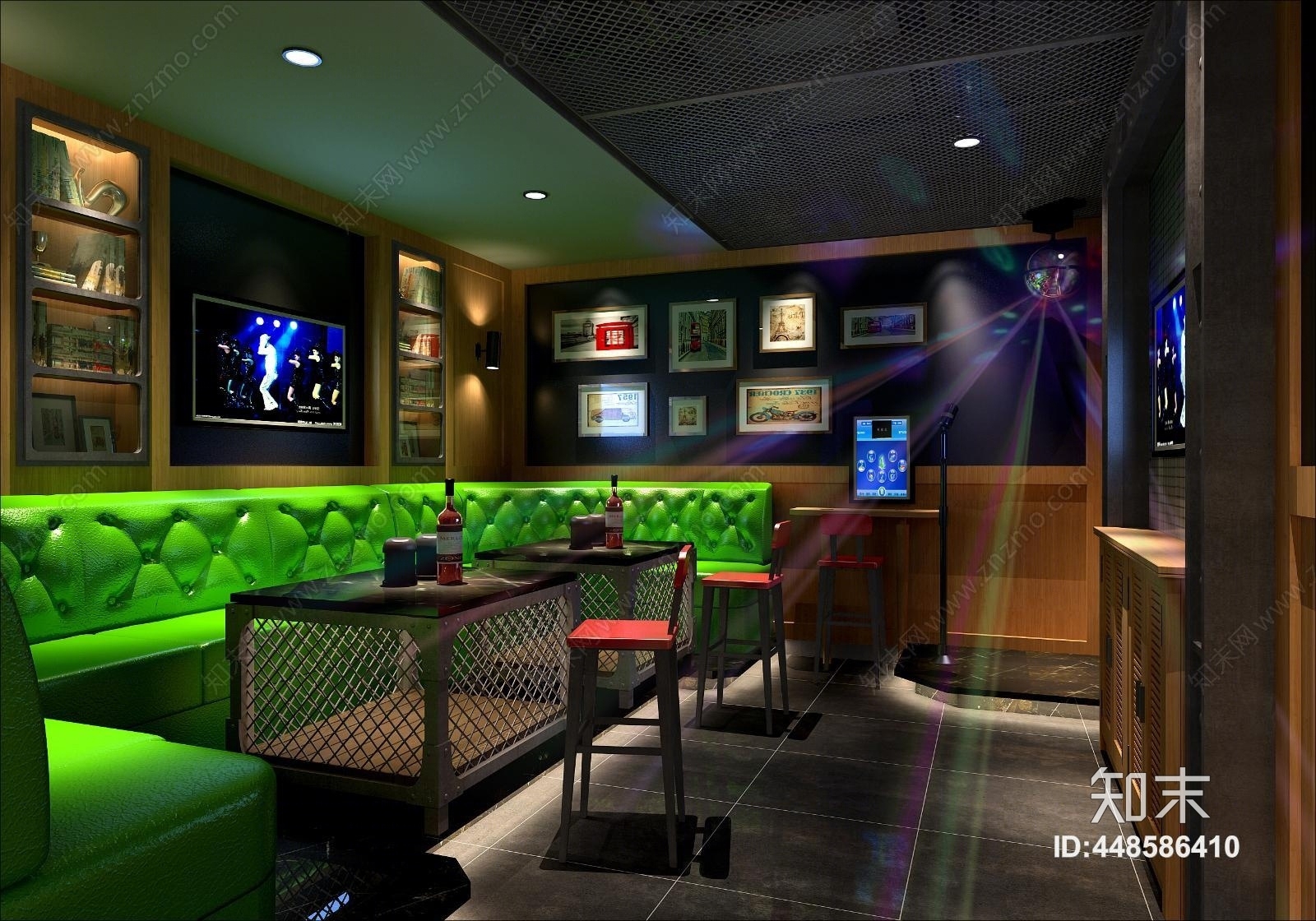 工业风KTV音乐餐厅KTV音乐餐厅3D模型下载【ID:448586410】