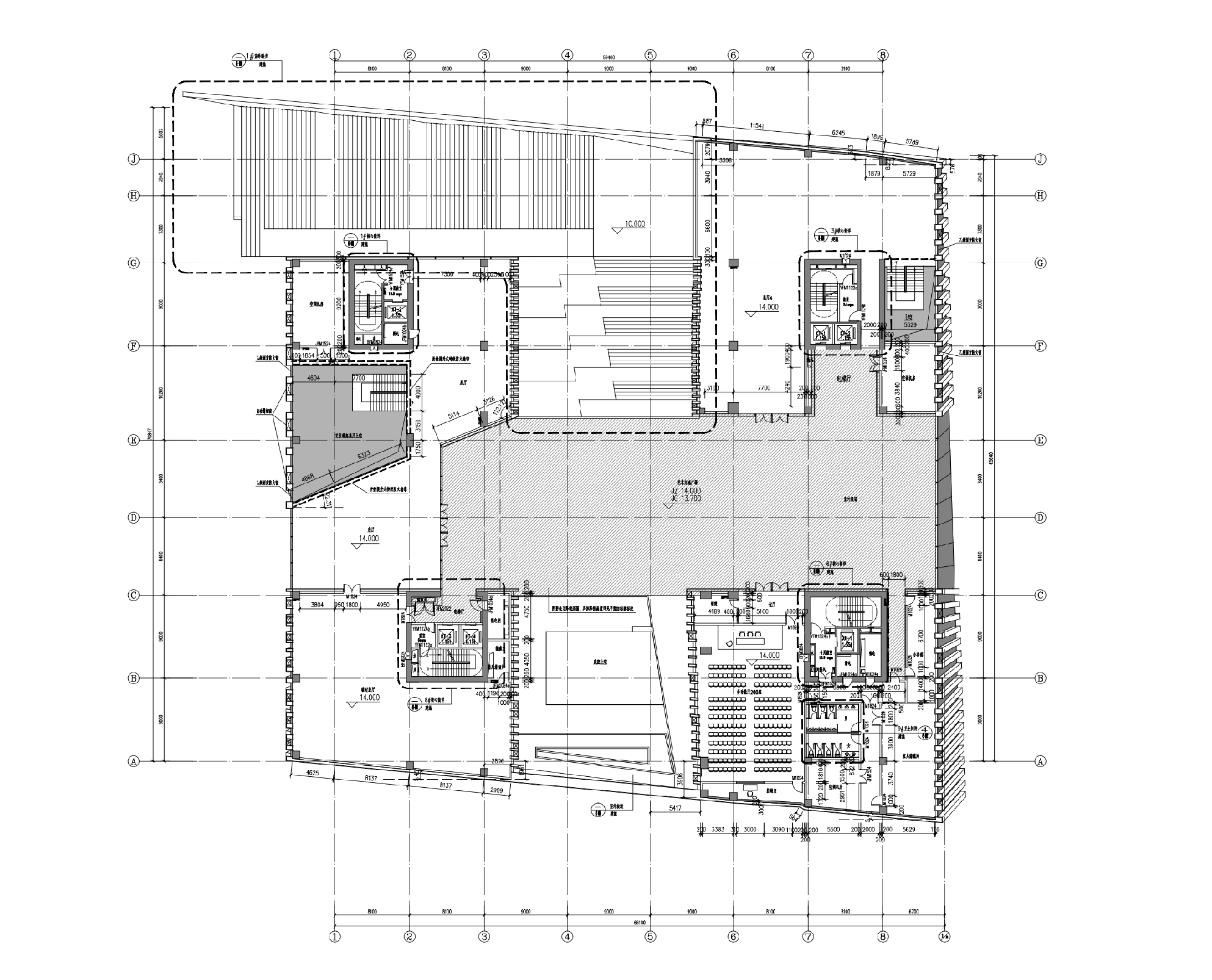 四川大学科学与艺术中心教学楼设计施工图cad施工图下载【ID:165144166】