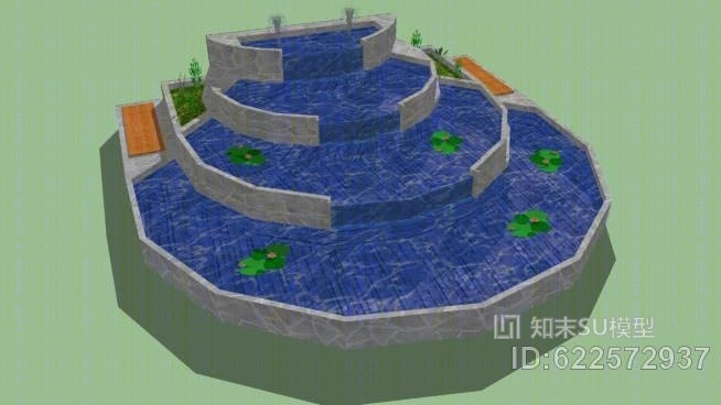 池塘SU模型下载【ID:622572937】