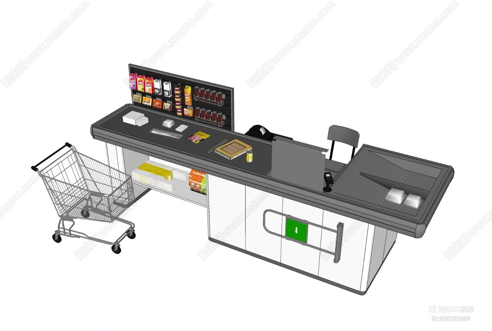 现代风格收银台SU模型下载【ID:950732606】