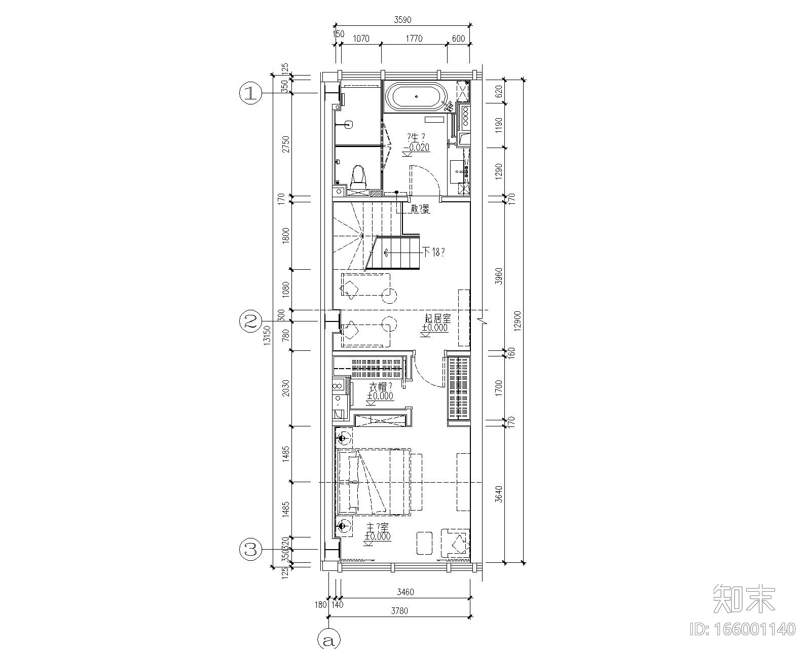 [北京]大兴万科天地8.4米挑高样板间CAD全套施工图+设计...cad施工图下载【ID:166001140】