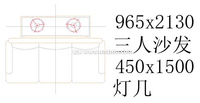 三人沙发cad施工图下载【ID:177534135】