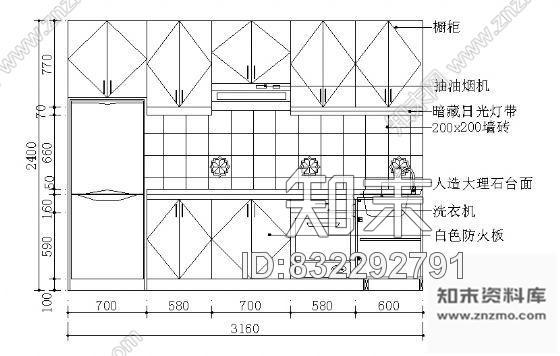 图块/节点厨房立面cad施工图下载【ID:832292791】