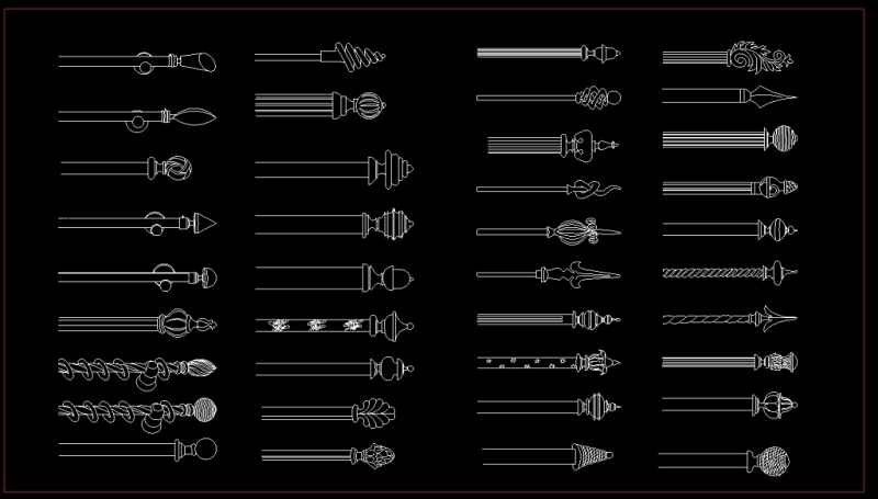 cad窗帘杆素材图cad施工图下载【ID:149646110】