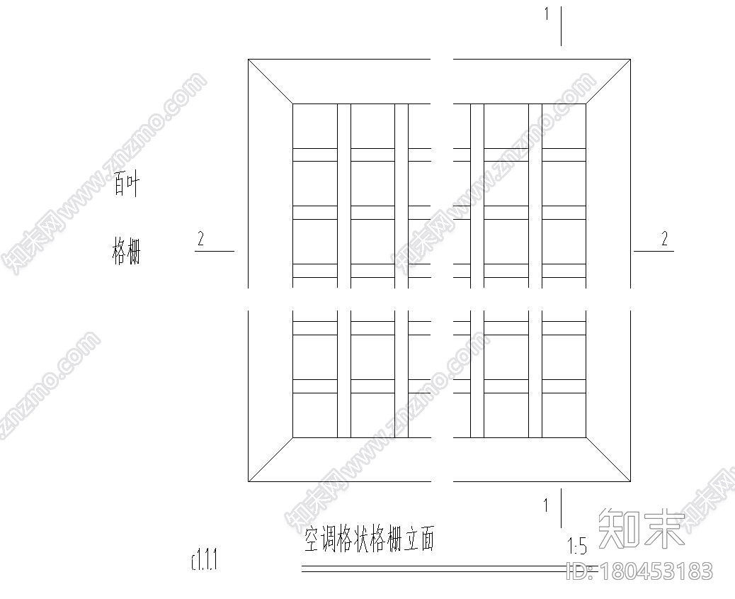 百叶、格栅通用节点详图设计施工图下载【ID:180453183】