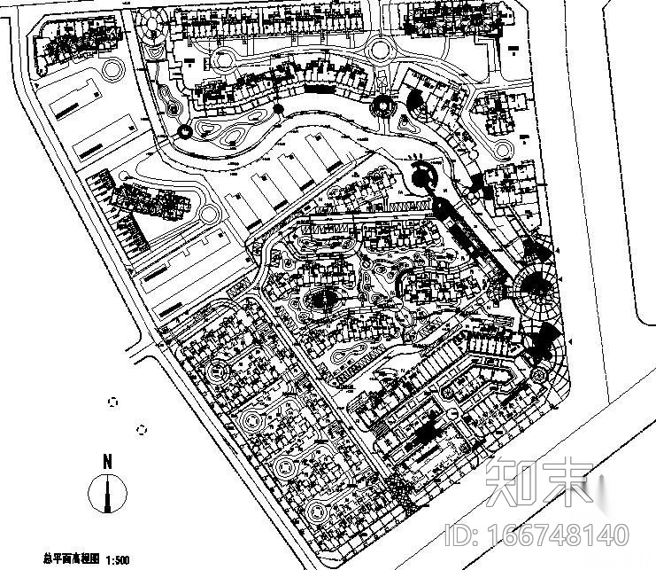 六安某小区室外给排水总平面施工图施工图下载【ID:166748140】