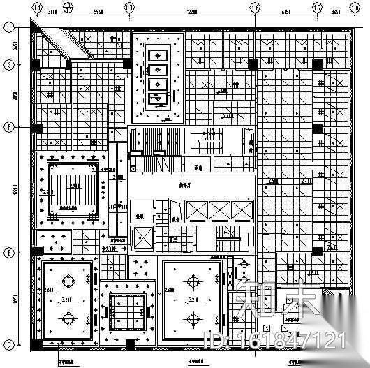 某办公空间装修图cad施工图下载【ID:161847121】