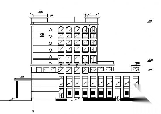 广东某五层五星级酒店建筑方案图cad施工图下载【ID:151536164】