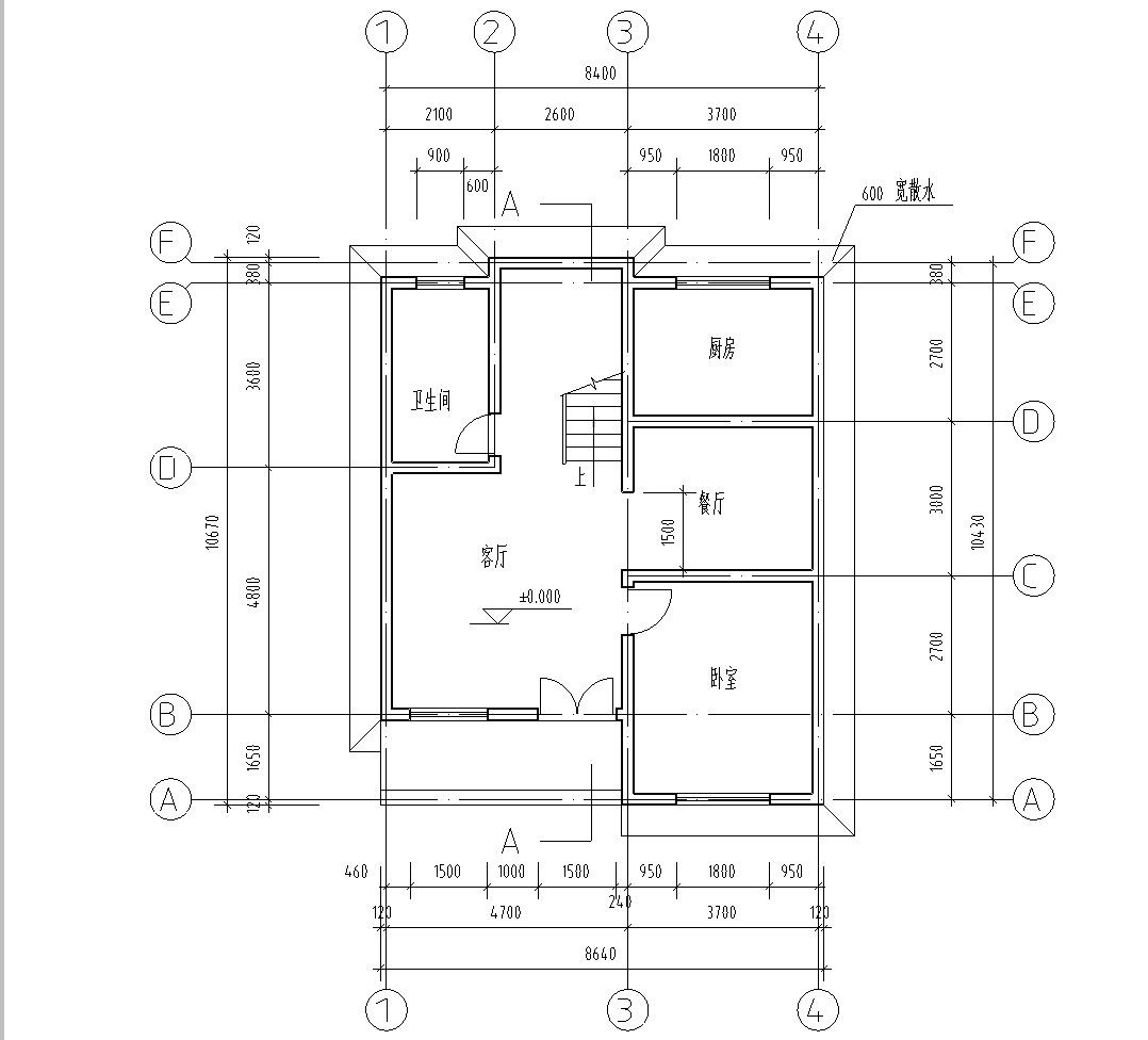 砖混结构独栋别墅建筑施工图设计（CAD+效果图）cad施工图下载【ID:149891132】