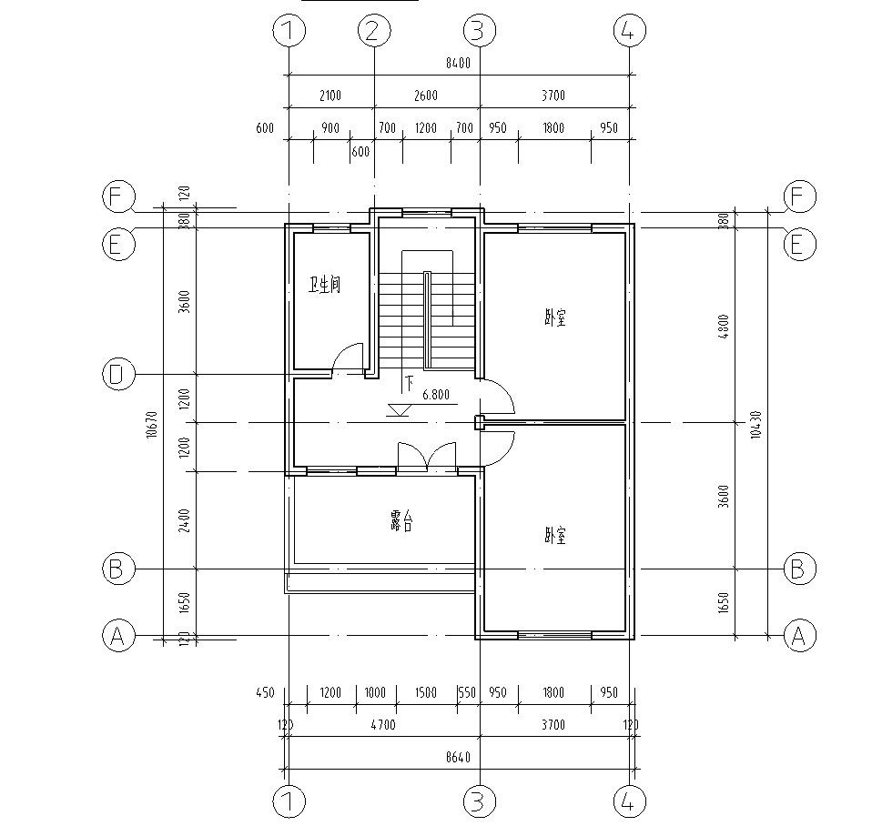 砖混结构独栋别墅建筑施工图设计（CAD+效果图）cad施工图下载【ID:149891132】