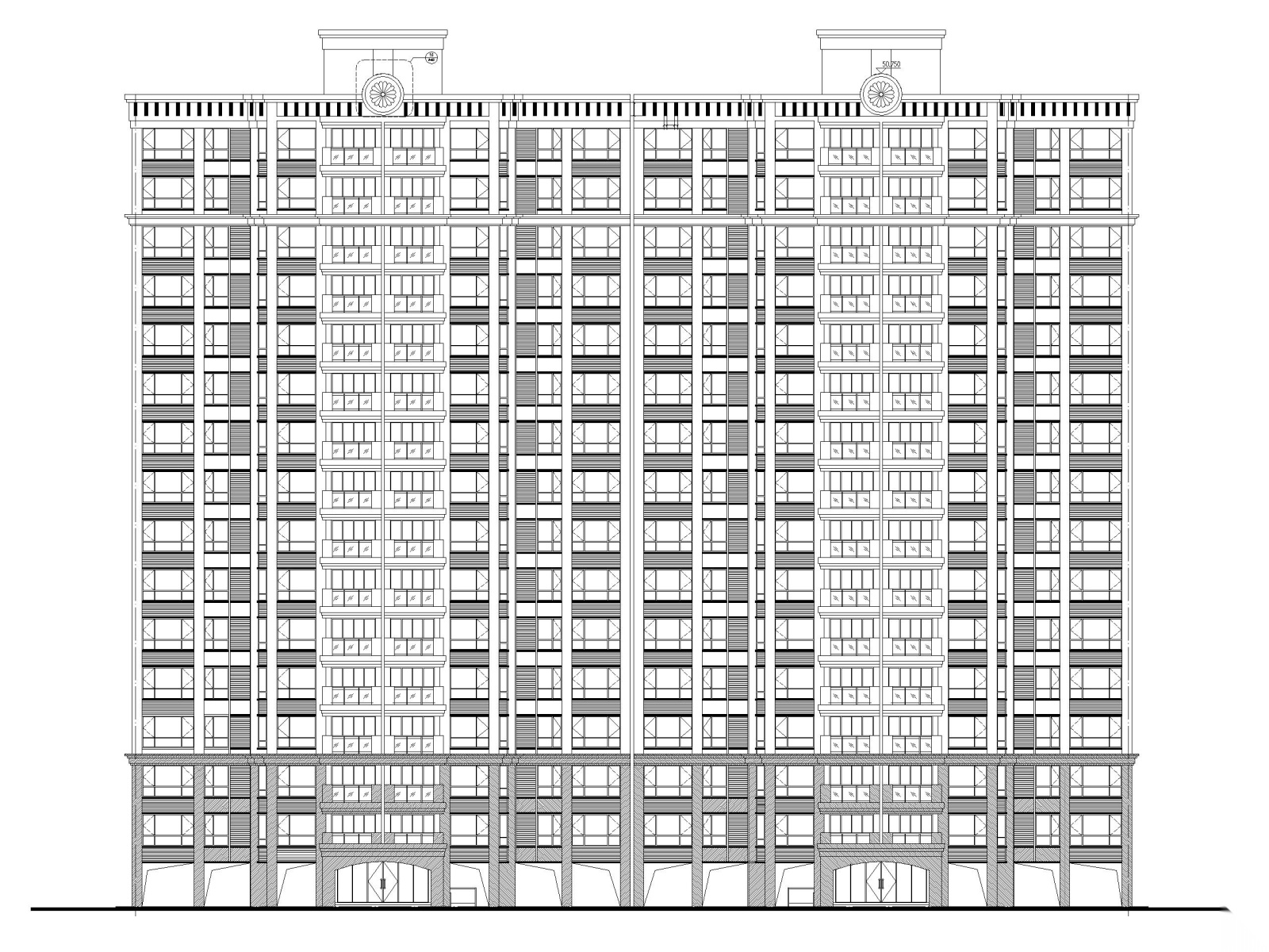 [广东]高层住宅楼建筑施工图（16～18层）施工图下载【ID:160579116】