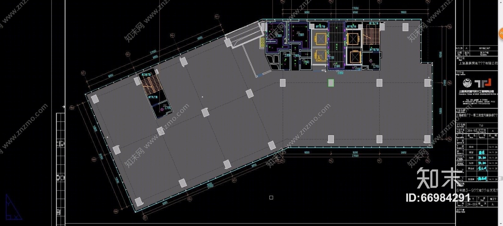 建滔广场一期办公工程（CAD施工图纸）cad施工图下载【ID:66984291】