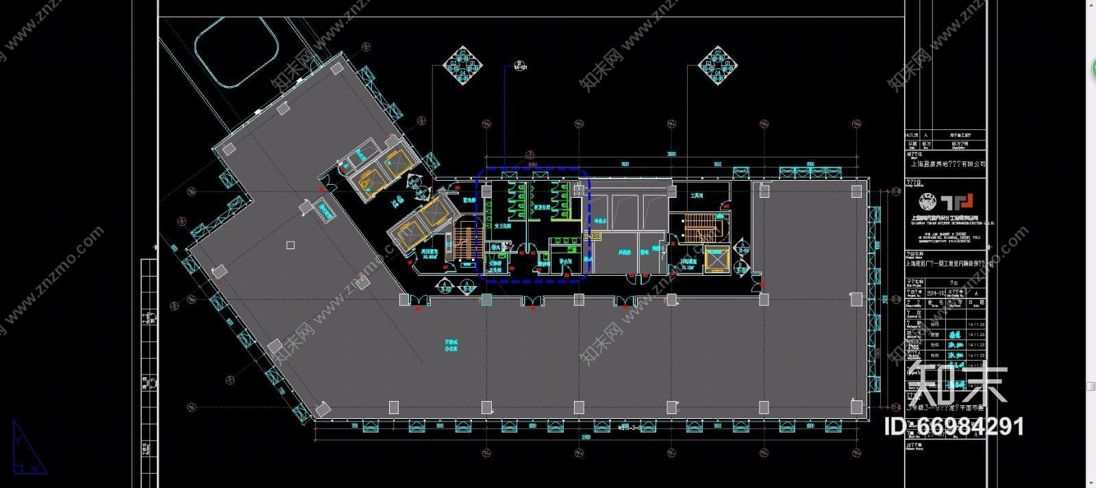 建滔广场一期办公工程（CAD施工图纸）cad施工图下载【ID:66984291】