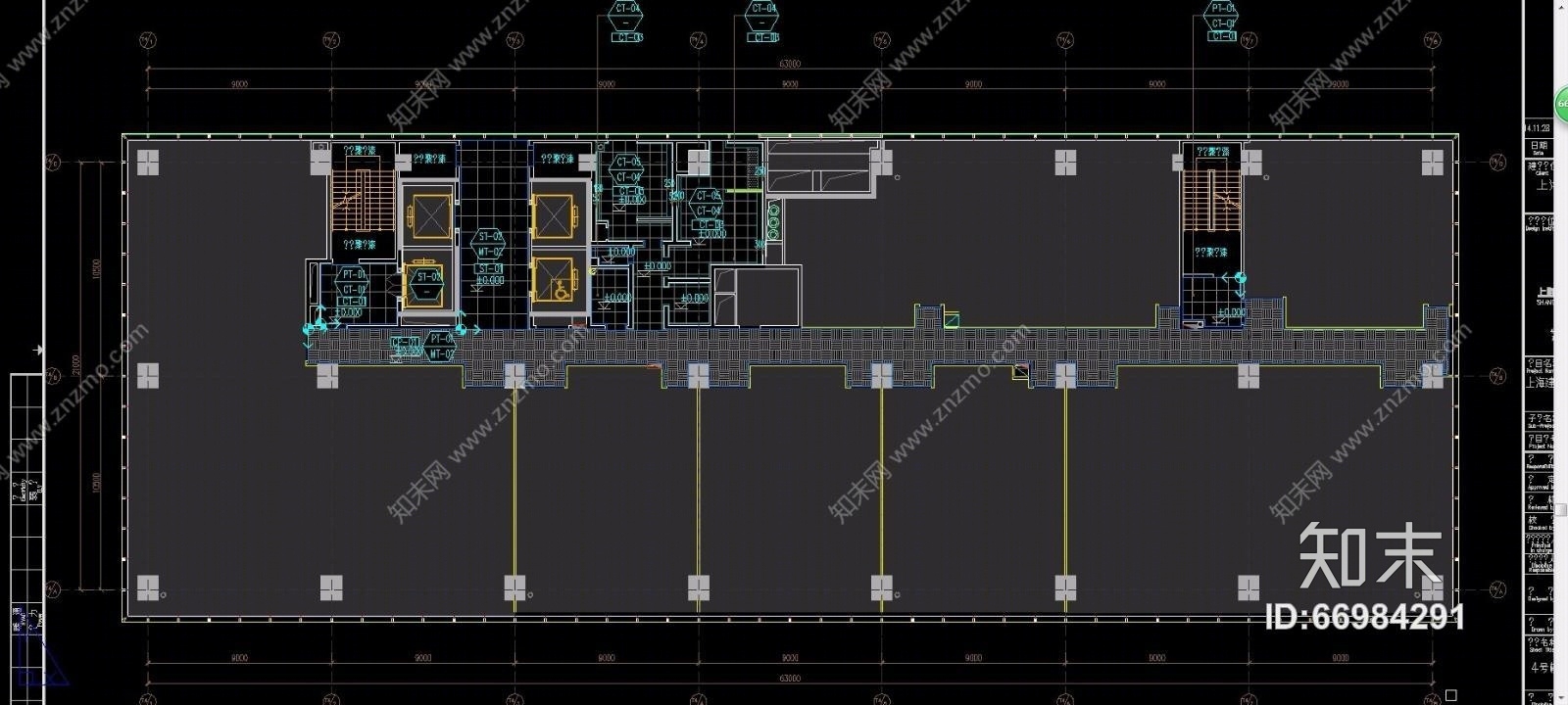 建滔广场一期办公工程（CAD施工图纸）cad施工图下载【ID:66984291】