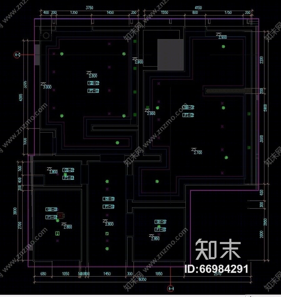 建滔广场一期办公工程（CAD施工图纸）cad施工图下载【ID:66984291】