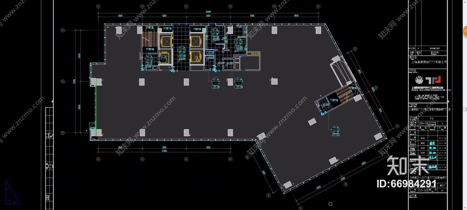 建滔广场一期办公工程（CAD施工图纸）cad施工图下载【ID:66984291】