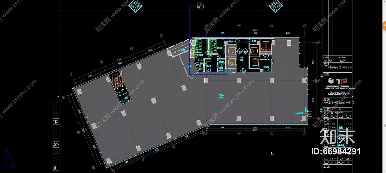 建滔广场一期办公工程（CAD施工图纸）cad施工图下载【ID:66984291】