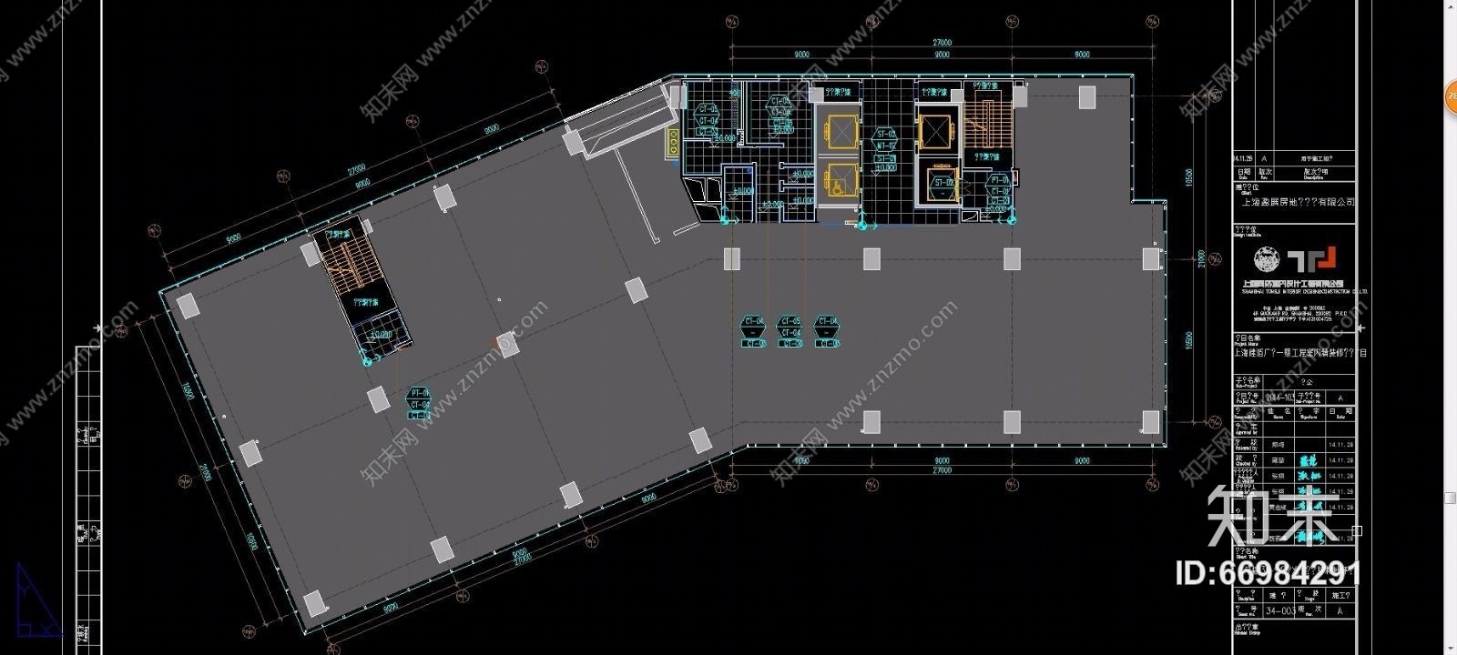 建滔广场一期办公工程（CAD施工图纸）cad施工图下载【ID:66984291】