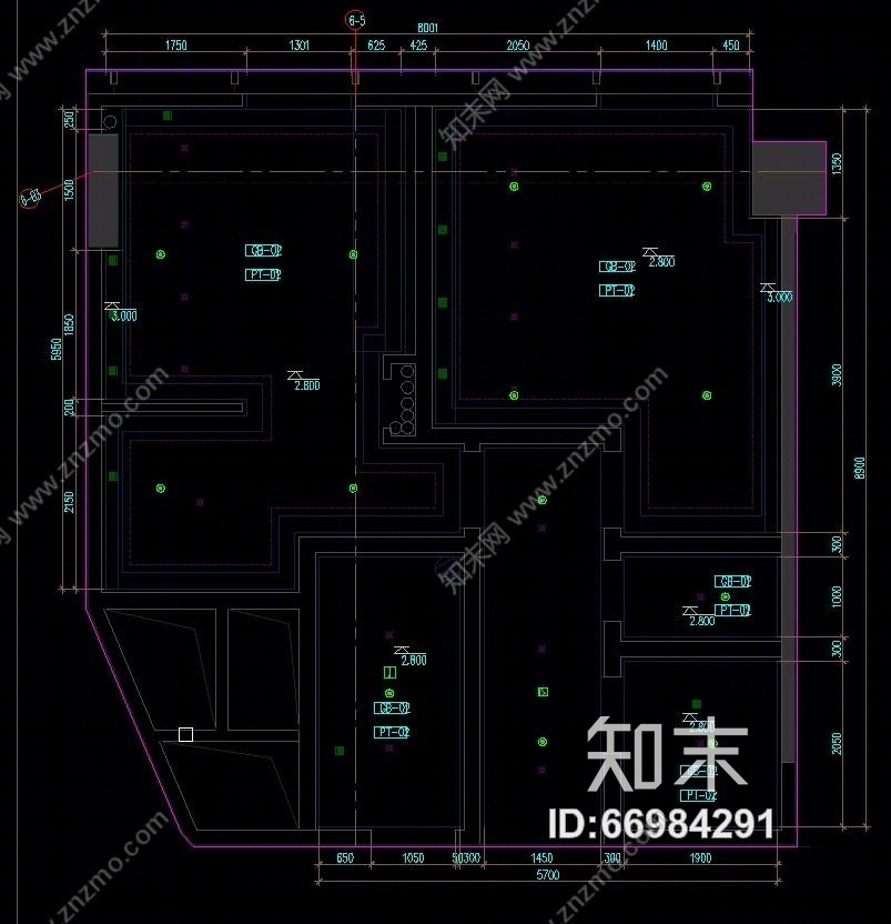 建滔广场一期办公工程（CAD施工图纸）cad施工图下载【ID:66984291】