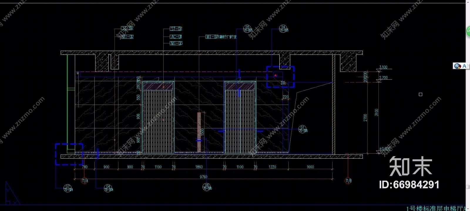 建滔广场一期办公工程（CAD施工图纸）cad施工图下载【ID:66984291】