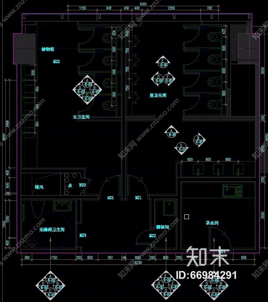 建滔广场一期办公工程（CAD施工图纸）cad施工图下载【ID:66984291】