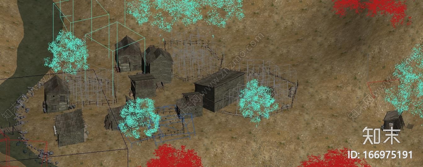 中世纪村庄CG模型下载【ID:166975191】