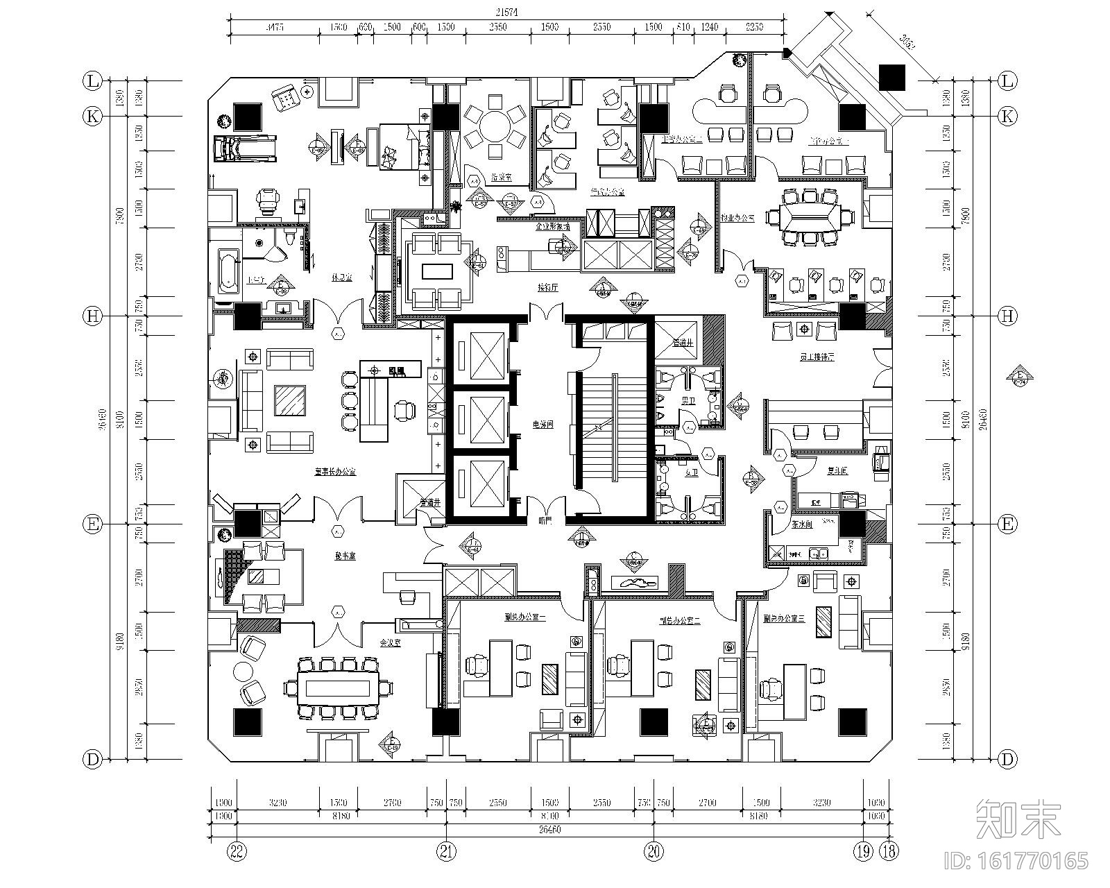 西安富力地产办公空间装修施工图施工图下载【ID:161770165】