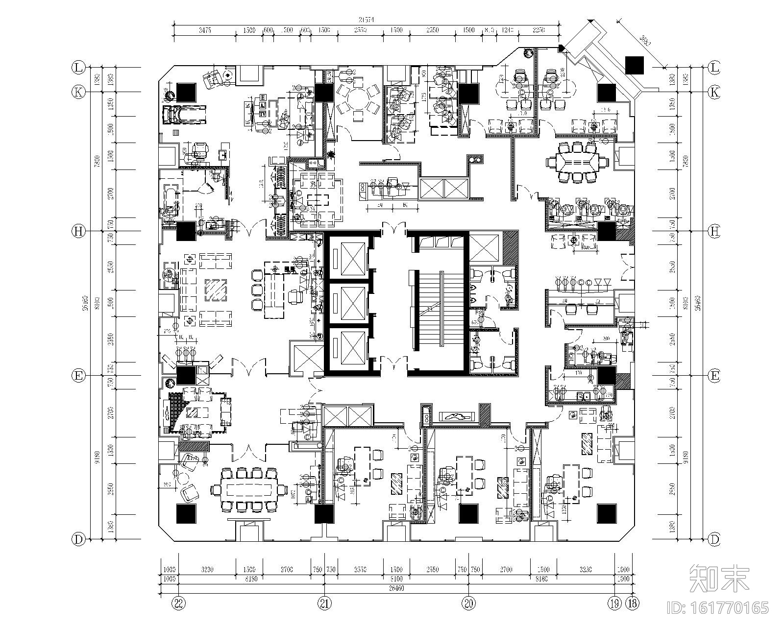 西安富力地产办公空间装修施工图施工图下载【ID:161770165】