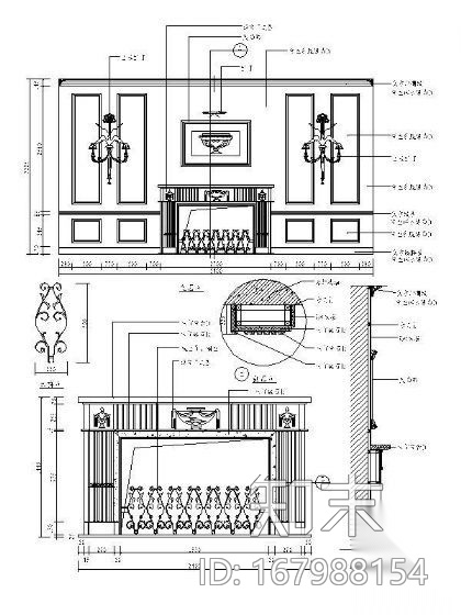 西式造型墙详图Ⅱ施工图下载【ID:167988154】