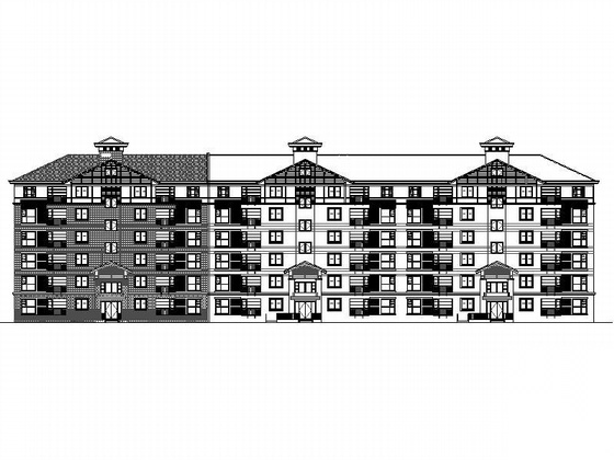 [广州珠江]某六层带阁楼坡屋顶住宅楼建筑结构水暖电施工...cad施工图下载【ID:167627110】