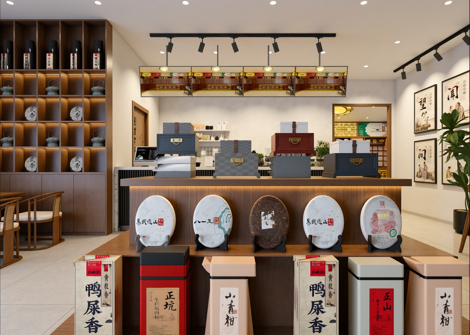 新中式茶展厅3D模型下载【ID:1215158518】